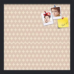PinPix 17x17 inch Cork Bulletin Board. This Decorative Framed Pin Board Comes with Diamond Pattern in Light Pink and Cream Design and Satin Black. Ideal for Home, Office Decor or School (PinPix-294) by PinPixBulletinBoards