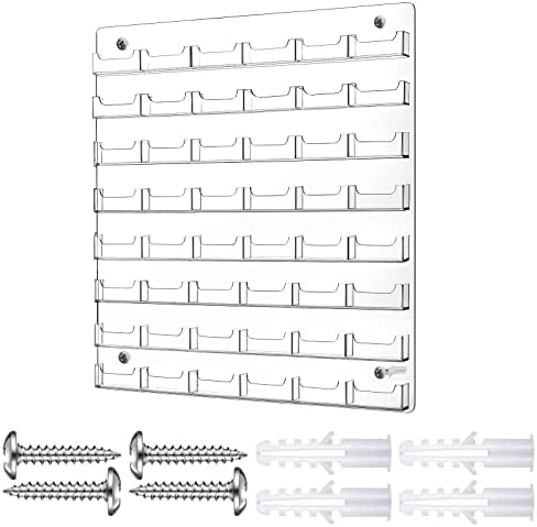 Hillban Acrylic Business Card Holder Wall Mount Office, 48 Pockets by Hillban