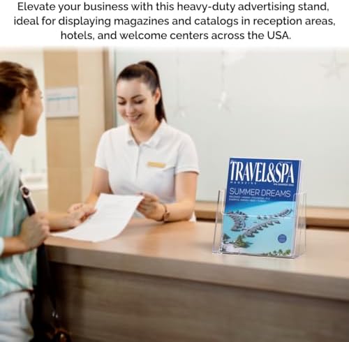 Marketing Holders 12 Pack Brochure Holder for 8.5" Flyers Clear Acrylic Freestanding Tabletop Printed Literature Display for Retail Stores Business Offices and Libraries - Image 4