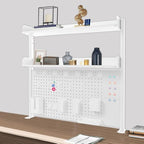 Clamp On Desk Organizer Shelf with Pegboard, 2 Tier Office Desk Shelves Organizer, 40" W x 37.4" H Desktop Bookshelf Storage for Home Dorm Office - Image 5