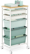 KINGBOARD Slim Rolling Cart with 5 Drawers, Metal Utility Storage Cart by KINGBOARD