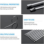 XINGO 8 inch Black Metal Zip Ties (600 Pack), 304 Stainless Steel Heavy Duty Zip Ties, 300lbs Tensile Strength, Multi-Purpose Self-locking Cable Ties for Exhaust Wrap, Outdoor and Canopy Etc - Image 4