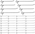40 Pack Heavy Duty Pegboard Hooks, 4”, 5”, 6” & 8” Galvanized Iron Peg Board Hooks, 0.223” Thick Single Hooks with Ball-End Design, Garage Tool Organizer Accessories by Unknown