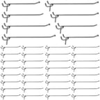 40 Pack Heavy Duty Pegboard Hooks, 4”, 5”, 6” & 8” Galvanized Iron Peg Board Hooks, 0.223” Thick Single Hooks with Ball-End Design, Garage Tool Organizer Accessories by Unknown