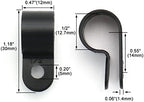BAOMAIN 1/2-Inch R-Type Cable Clamps, 500-Pack Black Nylon Wire Management Clips, UC-3 Screw-On Cord Fasteners for Home, Office, and Industrial Use - Image 2