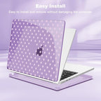 Teryeefi for MacBook Air 13 inch Case M5 M4 M3 M2 (2022-2026 Release) Model A3449 A3240 A3113 A268, Plastic Hard Shell & Keyboard Cover & Screen Film for MacBook Air 13.6 inch Case - Purple Polka Dots - Image 5