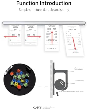 4 Pcs Restaurant Ticket Holder, Magnetic Note and Paper Holder with Aluminum Slide Check Rack, 16/18/24" Ticket Rail for Restaurant Orders, Bill Display, Kitchen, Cafes, Bars (48 Inch) - Image 2