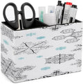 PU Leather Multi-Compartment Pen Holder Desktop Organizer Pencil Cup Storage Caddy for Office Home Supplies Christmas Big Black And Small Blue Flakes On A White Backdrop by Unknown
