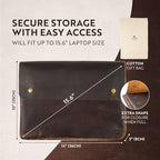 Moonster Leather Laptop Folder – Full-Grain Buffalo Leather Document Case - Image 3