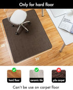 BARoyal Office Chair Mat for Hardwood Floor Under Desk Computer Rolling Chair Mat for Wood/Tile Floor Non-Slip Heavy Duty Desk Rug PVC Plastic Hard Floor Protector 36" x 48"(Coffee) - Image 3