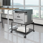 EMERIT 2-Tier Under Desk Printer Stand w/Storage - 19.5x19.5x12.8''Heavy Duty Rolling Cart, Mobile Printer Table with Lockable Wheels for Home Office Organization - Industrial Style - Image 6