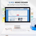 DOLLAR BOSS Glass Desk Whiteboard with Storage, All Black & Monitor Memo Boards for Computers 2PCS - Image 3