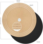 MAIDERN 24 Inch Round Cork & Leather Placemats, Cuttable Size (18-24 Inch), Trimmable Dining Table Mat, Heat Resistant/Non-Slip Table Cover for Kitchen, Office, or Restauran (Black) - Image 2