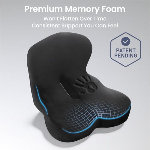 Alcedo Ergonomic Memory Foam Seat Cushion for Office Chair & Wheelchair - Image 2