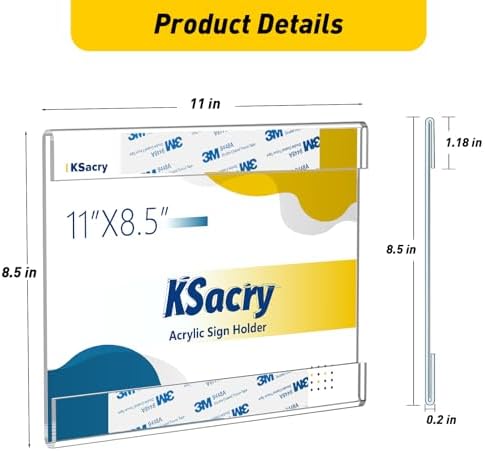 30 Pcs Acrylic Sign Holder 11 x 8.5, Horizontal Wall Mount Sign Holders - Image 6