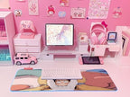 JMIYAV Pink RGB Gaming Mouse Pad 31.5x12 Inch PC XL Large Extended Glowing Led Light Up Desk Pad Non-Slip Rubber Base Computer Cute Mousepad Mat Desk Accessories Gaming Setup Cozy Hideout - Image 6