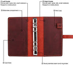 Genuine Leather Journal Writing Notebook, A6 Ring Binder Refillable Diary Notepads, Vintage Handmade Travel Organizer Agenda for Men Women - Wine - Image 4