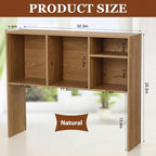 Briwooody Dorm Desk Hutch Desktop Bookshelf for College Office, Natural - Image 3