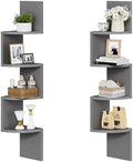 HOOBRO Corner Shelf Wall-Mounted, Set of 2 Floating Corner Shelves for Wall by HOOBRO