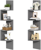 HOOBRO Corner Shelf Wall-Mounted, Set of 2 Floating Corner Shelves for Wall by HOOBRO