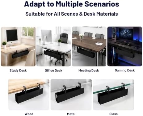 Under Desk Cable Management Tray 36" No Drill Cord Organizer 70lbs Metal - Image 3