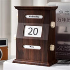 Rotatable Perpetual Desktop Calendar, Permanent Calendar, Office Desk Decor, Business Table Accessory, Rotating Design (Black And White) - Image 4