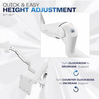 VIVO Heavy Duty Dual Ultra-Wide Monitor Tension Arm, Up to 45 inch Screens, Holds 44 lbs per Arm, Premium Desk Mount Monitor Stand for 2 Ultrawides, White, STAND-V200VW - Image 4