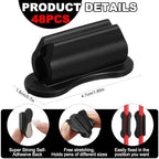 Sherr 48 Pack Adhesive Silicone Pencil Holders Bulk for Desk,Wave,Black - Image 2