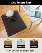 BARoyal Office Chair Mat for Hardwood Floor Under Desk Computer Rolling Chair Mat for Wood/Tile Floor Heavy Duty PVC Plastic Hard Floor Protector 36" x 48"(Coffee) - Image 3