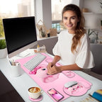 LIMKRIAN Elephant Mouse Pad Large Desk Mat Set, Kawaii Pink Desk Decor - Image 2