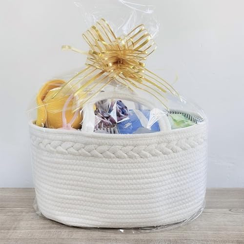 ABenkle Baby Diaper Caddy, Nursery Storage Bin and Car Organizer for Diapers and Baby Wipes, Cotton Rope Diaper Basket Caddy, Changing Table Diaper Storage Caddy (Pack of 2) - Image 4