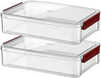 2 Pack Document Storage Clear Plastic Storage Boxes with Lids Stackable Storage Bins Paper Storage Box Containers for Organizing A4 File Paper, Document, Photo, Scrapbook by Comforhous