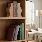 Creative Co-Op Decorative Marble Wave Bookends, Forest Brown - Image 7