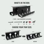COREMINDED No-Drill Under Desk Cable Management Tray, 2-Pack, Large - Image 2