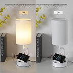 Dreamholder Table Lamp with 3 USB Charging Ports, Modern Desk Lamp with AC Outlet and Phone Stands, Perfect Bedside Lamp for Bedroom, Living Room, Office (Pack of 2), White - Image 4