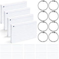 Yexiya 500 Pcs 4 x 6 Inch Index Cards with Rings Hole Punched Notecards by Yexiya