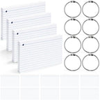 Yexiya 500 Pcs 4 x 6 Inch Index Cards with Rings Hole Punched Notecards by Yexiya