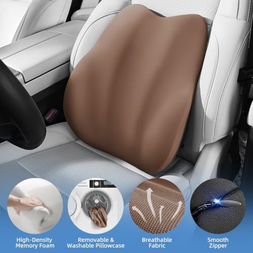 BEBAS Ergonomic Lumbar Support Pillow for Car, Memory Foam Car Back Cushion - Image 3