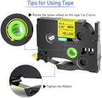USUPERINK 20PK Compatible for Ptouch HSe-631 HSe631 HS-631 HS631 Black on Yellow 11.7mm 0.46'' Heat Shrink Tubing for Wire Cable for PT340 PT330 PT350 PT520 PT530 PT540 Label Maker Tape - Image 3