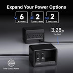 Gitryin 10-in-1 Desktop Charging Station, 6 AC, 80W Retractable GaN Charger - Image 3