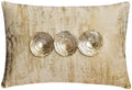 The HomeCentric Decorative Silver & Gold 12"x14" (30x35 cm) Lumbar Pillow Cover, Jacquard Foil, Metallic Sequin, Handmade Oblong Pillow, Floral Pattern Modern Style - Silver Eonian by TheHomeCentric
