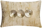 The HomeCentric Decorative Silver & Gold 12"x14" (30x35 cm) Lumbar Pillow Cover, Jacquard Foil, Metallic Sequin, Handmade Oblong Pillow, Floral Pattern Modern Style - Silver Eonian by TheHomeCentric
