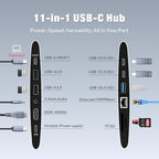Adjustable Laptop Stand for Desk with Docking Station 11-in-1, Aluminum Laptop Riser with USB Hub 360°Swivel Dual Display 4K60Hz HDMI Gigabit Ethernet USB3.0 PD100W for MacBook Pro Air/Dell/HP 7-15.6" - Image 3