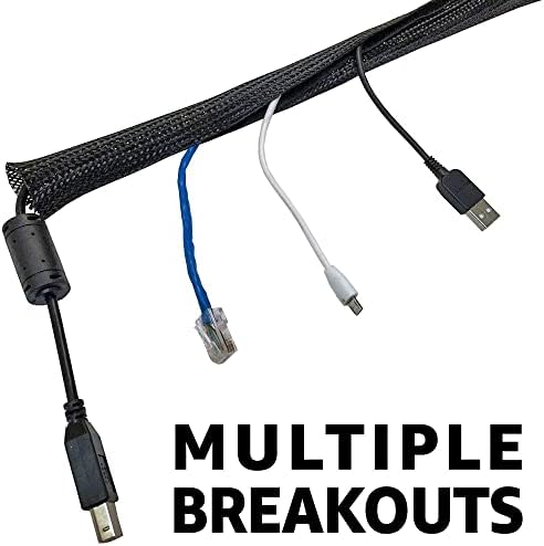 Electriduct 3" Side Entry Cable Wrap Braided Sleeving with Hook & Loop Fastener - 25 Feet (White) - Image 2