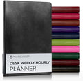 Gallery Leather Desk Hourly Weekly Planner 2026-2027 Acadia Black by GalleryLeather
