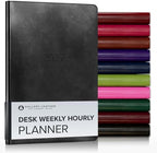 Gallery Leather Desk Hourly Weekly Planner 2026-2027 Acadia Black by GalleryLeather