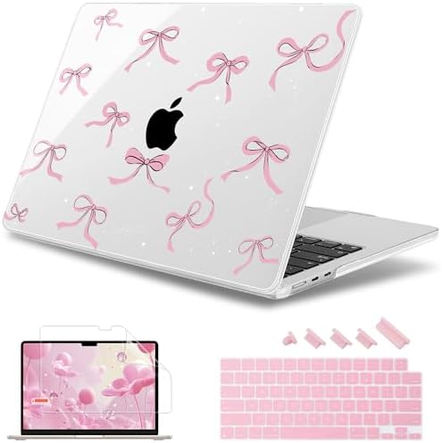 May Chen for MacBook Air 15 inch Case M5 M4 M3 M2 2026 2024-2023, Model A3448 A3241 A3114 A2941, Closes Seamlessly Hard Shell Laptop Cover with Keyboard Cover, Star Bow by MayChen