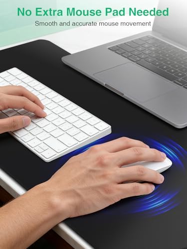 Mouse Pad with Wireless Charging, Black Mousepad Long Desk Mat, Large Gaming Mouse Pad, Soft Mouse Pad Gaming Desk Pad with Non-Slip Rubber Base, Extended Computer Keyboard Mat Office Mice Pad - Image 5