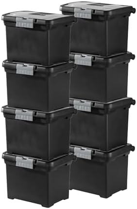 Sterilite Portable File Box with Latching Lids for Home and Office, 8-Pack by Sterilite