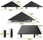 2 Pack White Corner Monitor Stand, Triangle/Square Adjustable Height Riser, 27-inch Universal Desktop Shelf for Computer, Laptop, PC, iMac, Printer (Black) - Image 3